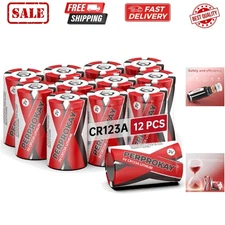 12 Pack, 3V high Capacity Batteries, 123 Batteries with high Compatibility, 1...