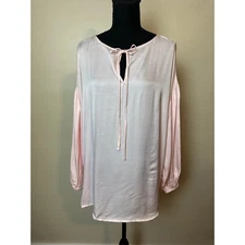 michael stars blush pink bubble sleeve top large flowy blouse peasant shirt