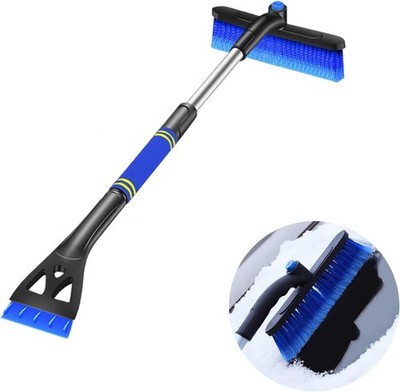  25'' Car Snow Scraper and Brush, 3 in 1 Detachable Scratch Free Snow Brush Blue