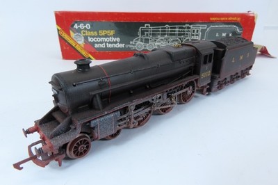 Spur O Hornby R061 LMS 5112 5P5F Tenderlok schwarz 5 verwittert 4-6-0