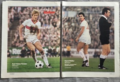 Karl Heinz Förster und  Hansi Müller VfB Stuttgart Kicker Poster  1979