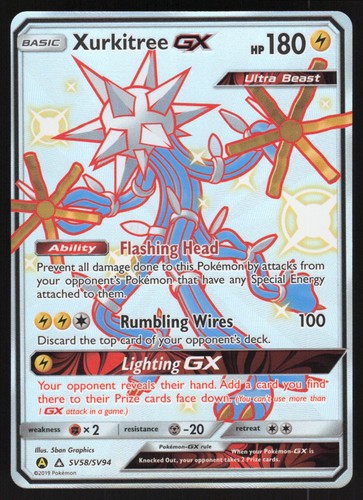 Xurkitree GX SV58/SV94 NM Hidden Fates: Shiny Vault Pokemon Card