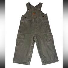 EUC Carhartt Toddler Cargo Bib Overall Olive Green 18 month Workwear