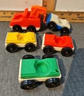 Vintage Fisher Price Little People Tow Truck & 4 Cars - Vehicle lot of 5