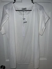 Set The Stage White/ Off White/ Cream Womens Plus 1x Shirt New With Tags