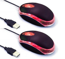 Guiheng 2 Pack Wired Mini Optical Mouse Computer Mouse Ergonomic Mouse with U...