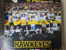 2025-2026 Iowa Football Offensive Line Personally Signed Custom Photo