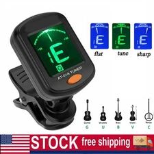 LCD Clip On Chromatic Acoustic Electric Guitar Bass Ukulele Banjo Violin Tuner