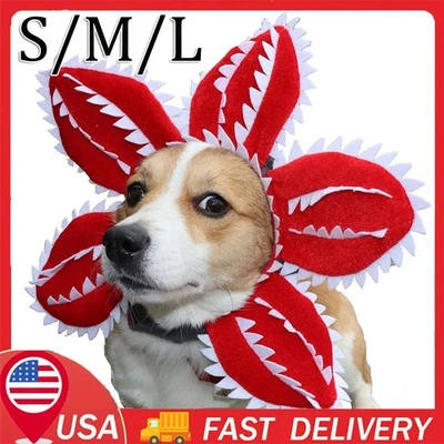 Stranger Things Demogorgon Pet Hat Flower Theme Cat Collar Dog Cone OY