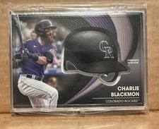 Charlie Blackmon 10/299 Black Parallel 2022 Topps Baseball Helmet Relic Card