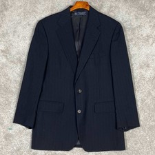 VTG Brooks Brothers Black Pinstripe Wool Blazer 39R USA Union Made