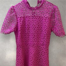 Pink Lace Midi Dress Elegant