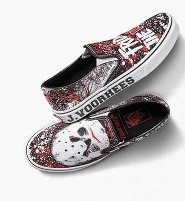 Vans Friday the 13th Slip-On Shoes – Jason Voorhees Horror Graphic Sneakers Vans x Horror Friday The 13th Slip On Jason Voorhees Glow  main image 4
