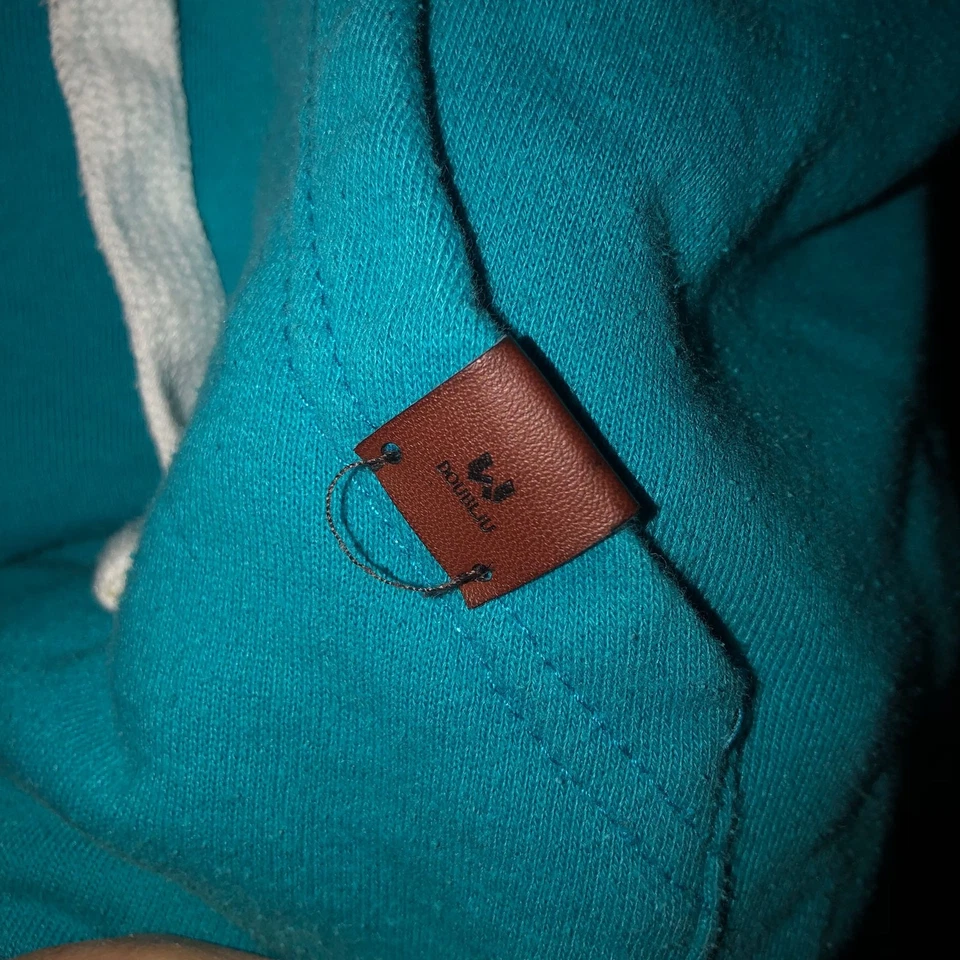 Chaqueta con Capucha Doublju Ligera Delgada con Cremallera Verde Azulado Grande Foto 4 de 4