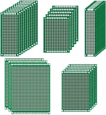 33pcs double-sided PCB prototype circuit board kit, 5 sizes of green universal