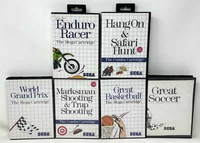 Sega Master System Lot of Grand Prix, Enduro Racer, Soccer, Basketball & More