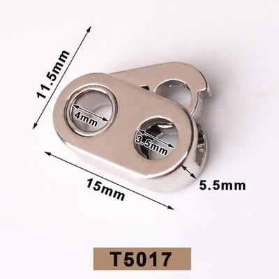 10Pcs Spring Stopper Buckle Double Hole Clothes Bag Pull Rope Adjuster Clasp