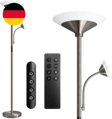 Bbhome Stehlampe Wohnzimmer LED, 27W Deckenfluter LED Dimmbar Mit 6W Leselampe, - Bild 1 von 4