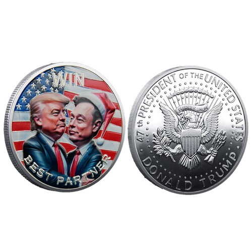 Donald Trump&Musk Best Partner 47th President Silver Winner Commemorative Coin - Picture 4 of 4