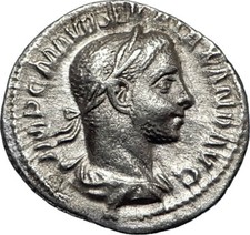 SEVERUS ALEXANDER 226AD Rome Authentic  Ancient Silver Roman Coin Altar i67037