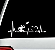 Touring Kayak Kayaking Decal Sticker Heartbeat Lifeline Boating Decal for car