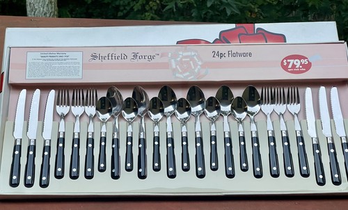 Vintage Gift Boxed Sheffield Forge 24 Pc 2002 Stainless Flatware - Picture 4 of 12