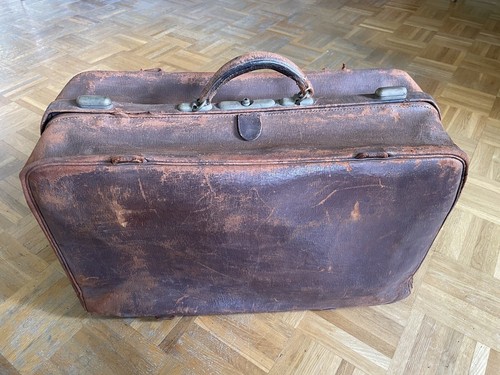 Koffer Arztkoffer Doktortasche Hebammentasche 1880 Patina Leder Oldtimer - Bild 2 von 24