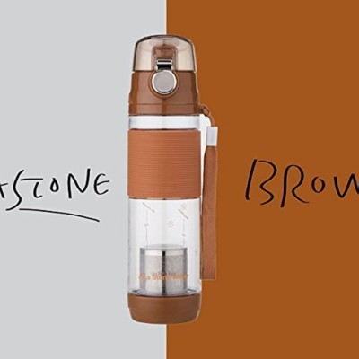 DR. ALKASTONE Mineral Alkaline Water Ionizer Bottle (BROWN 600ml 