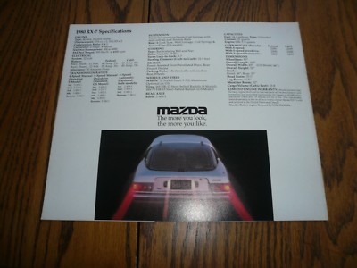 1980 MAZDA RX-7 SALES BROCHURE / GOOD ORIGINAL DEALERSHIP CATALOG