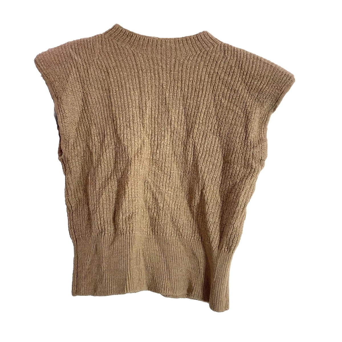 Aritzia Babaton Beige Hazlitt Merino Wool Sweater Vest Womens Size Small