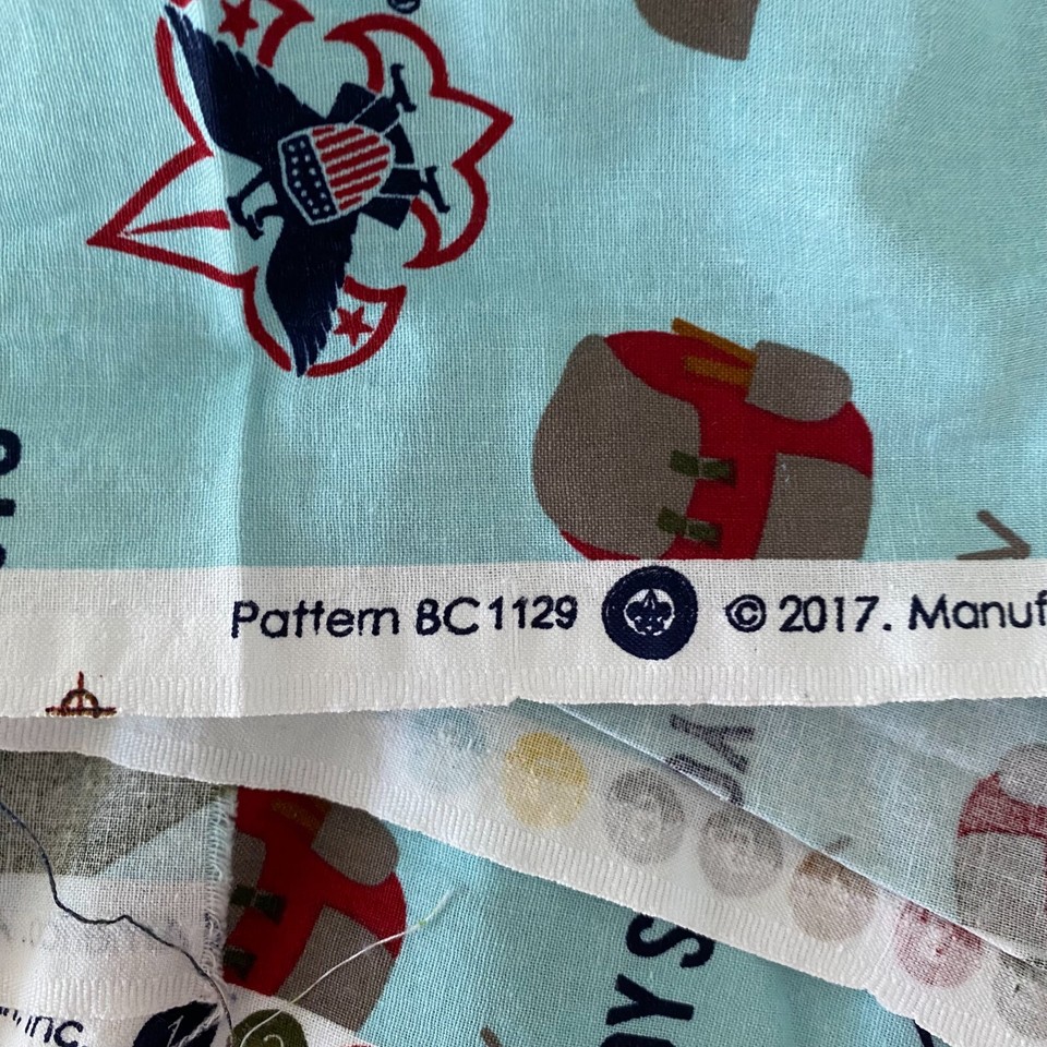 Boy Scout Fabric Camping Theme Blue With Lantern Backpack Campfire By