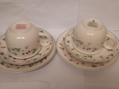 Expressions Royal Doulton Strawberry Fayre Paar Teetassen/Untertassen/Brotbutter