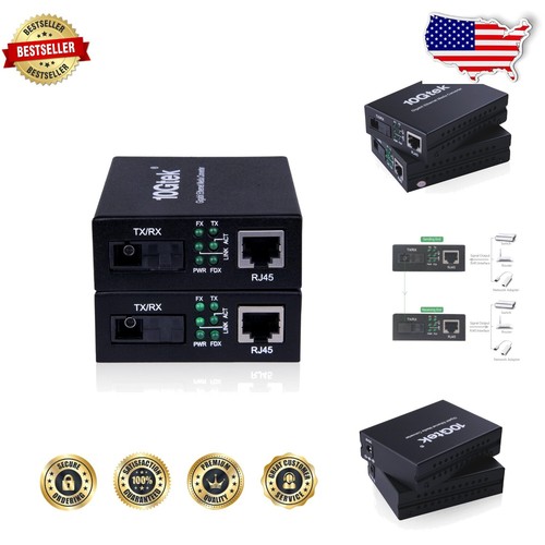 Seamless & High-Speed Gigabit SC Fiber to RJ45 Converter - 20KM Distance
