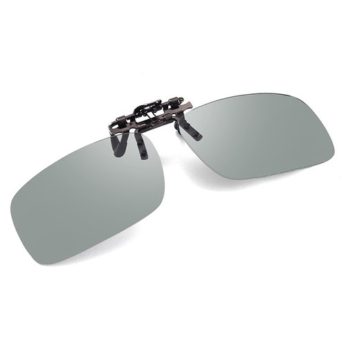 UV400 Polarized Sunglasses Men Photochromic Clip On Flip up for Outdoors Fishing - Picture 4 of 7