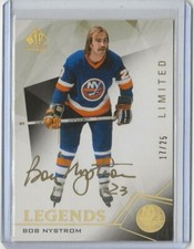 15-16 2015-16 SP Authentic Limited Autographs #102 Bob Nystrom 17/25 Islanders