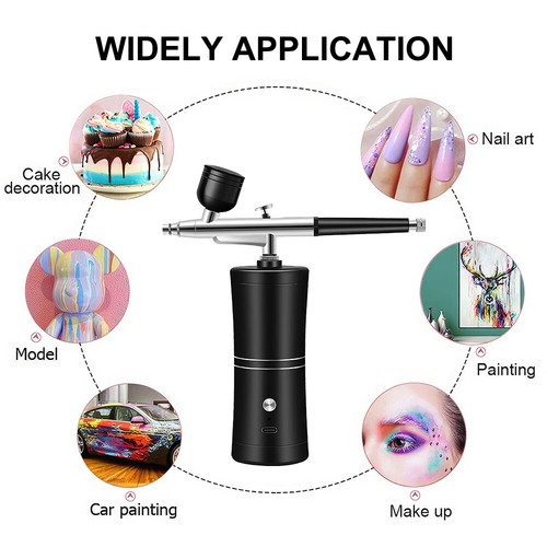Rechargeable Cordless Airbrush-Kit Compressor with Hose for Painting Nail Art - Picture 9 of 17