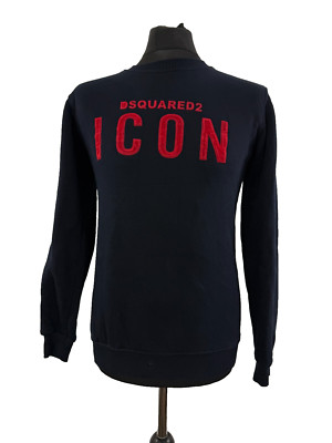 DSQUARED2 Pullover Pulli S Small 36 in Baumwolle marine blau dunkel bestickt
