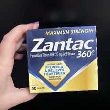 Zantac 360 Prevents & Relieves Heartburn 20mg Tablets /Acid Reducer 50ct Ex 7/26