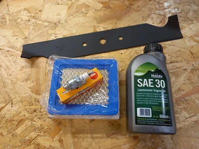 Hayter Harrier 41 Service Kit Engine oil Sparkplug air filter hi lift Blade NEW