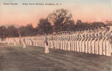 West Point Dress Parade Hand Colored Military Army Uniforms Vtg Postcard C30