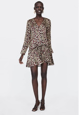 Zara Ruffled Animal Print Dress bloggers favorite Size: M