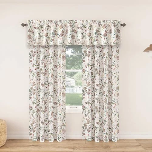  Lily Garden Acuarela Floral Ahorro de Energía 54"W x 84"L (Pack de 1) Rosa Rosa Foto 2 de 4