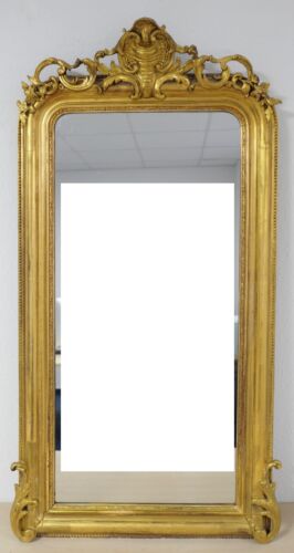 antiker großer Spiegel Anfang Mitte 19. Jhd im Louis XV Stil - 第 1/12 張圖片