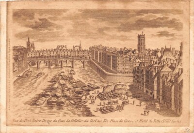 Paris - Ansicht Des -brücke Notre-Dame, Quai Der Pelletier, Hafen Zur Weizen