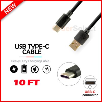 10FT USB Type-C FAST Charger Cable for Cricket Magic 5G/Debut S2/Icon 4 / Icon 5
