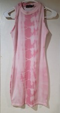 Pretty Little Thing Dress Size 6 Pink & White