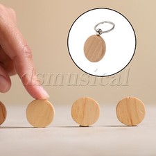 5 x Unfinished Wooden Key Ring Key Tag for Craft DIY Supplies 4x4cm