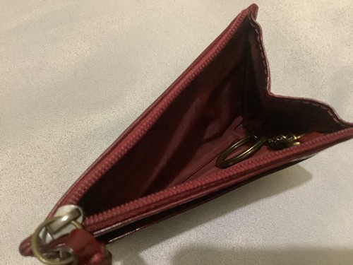 Red Coach Change Purse with Key/Charm Ring - Picture 3 of 4
