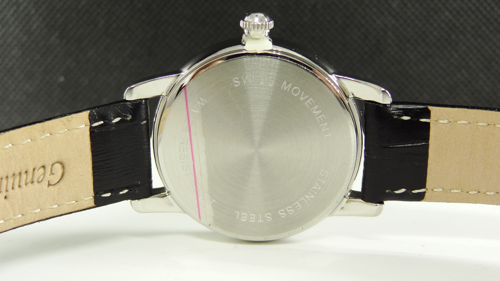 TOURNEAU Silver Tone Date Black Leather Strap MotherofPearl Dial Women's Watch eBay