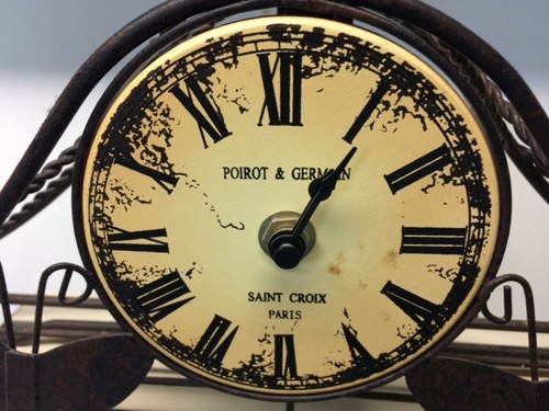 POIROT & GERMAIN Saint Croix PARIS Metal Wire Frame Table Clock - 第 1/5 張圖片